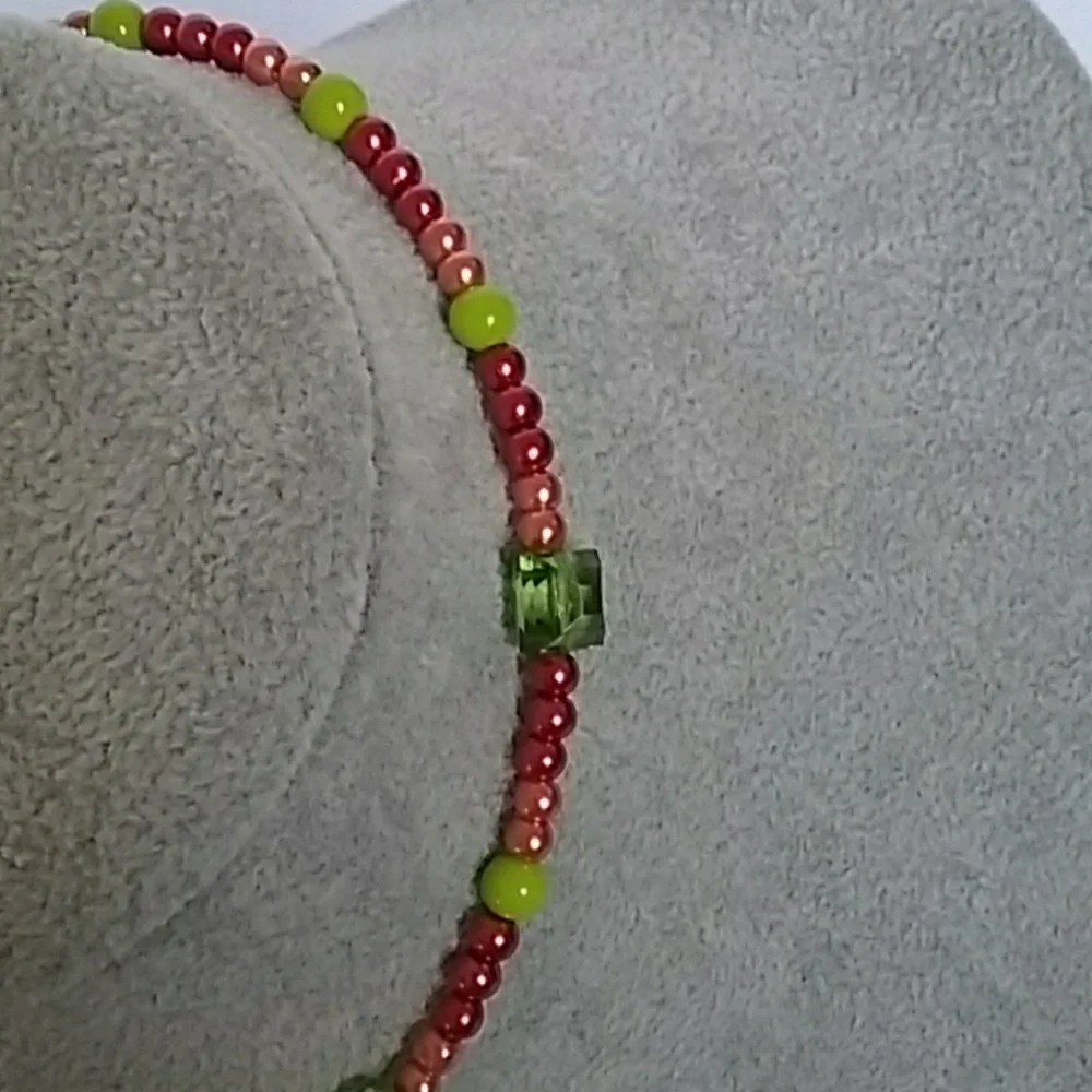 Girls beaded necklace with flower charm